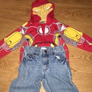 Old navy jeans/ with iron man hoodie